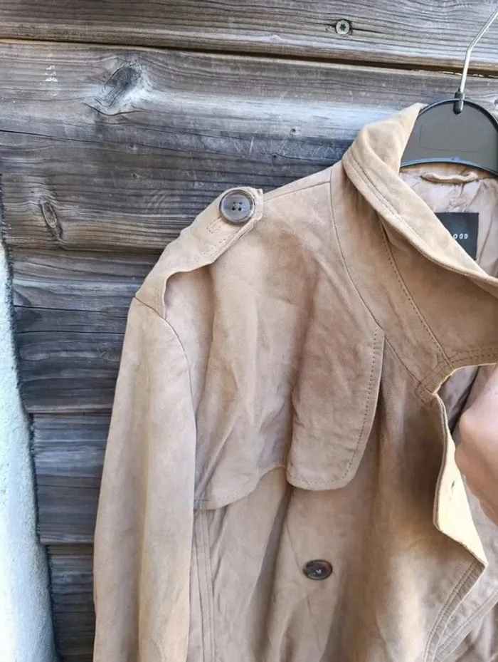 Manteau long homme en velours de chèvre avec doublure marron Oakwood M - photo numéro 4