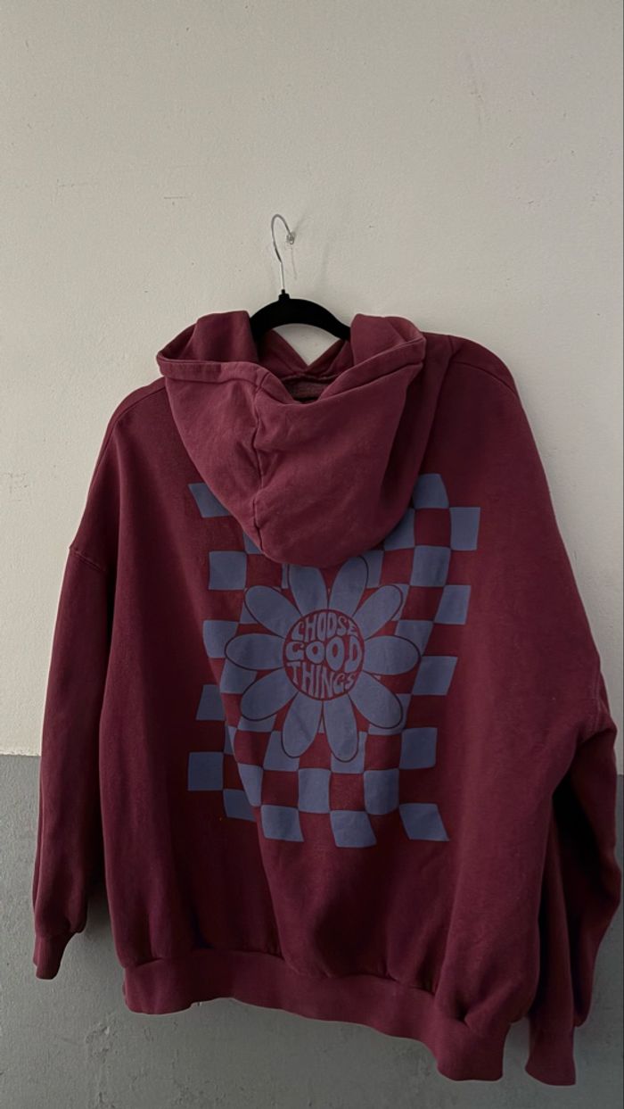 Sweat à capuche - imprimé fleur - oversize - photo numéro 3