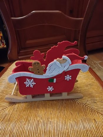 Traineau père Noël en feutrine