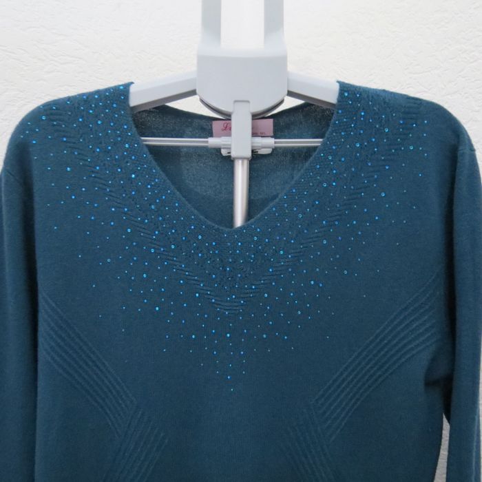 ✨ Pull élégant bleu canard – Linda Collection (Taille M/L) ✨ - photo numéro 4