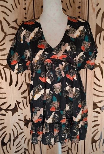 Robe mini ou tunique imprimé floral Fabriqué en France