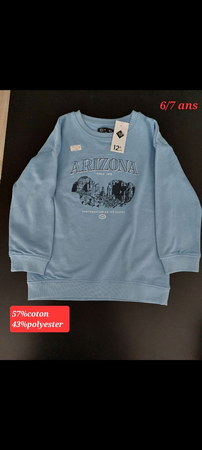 Pull bleu clair garçon 6/7ans