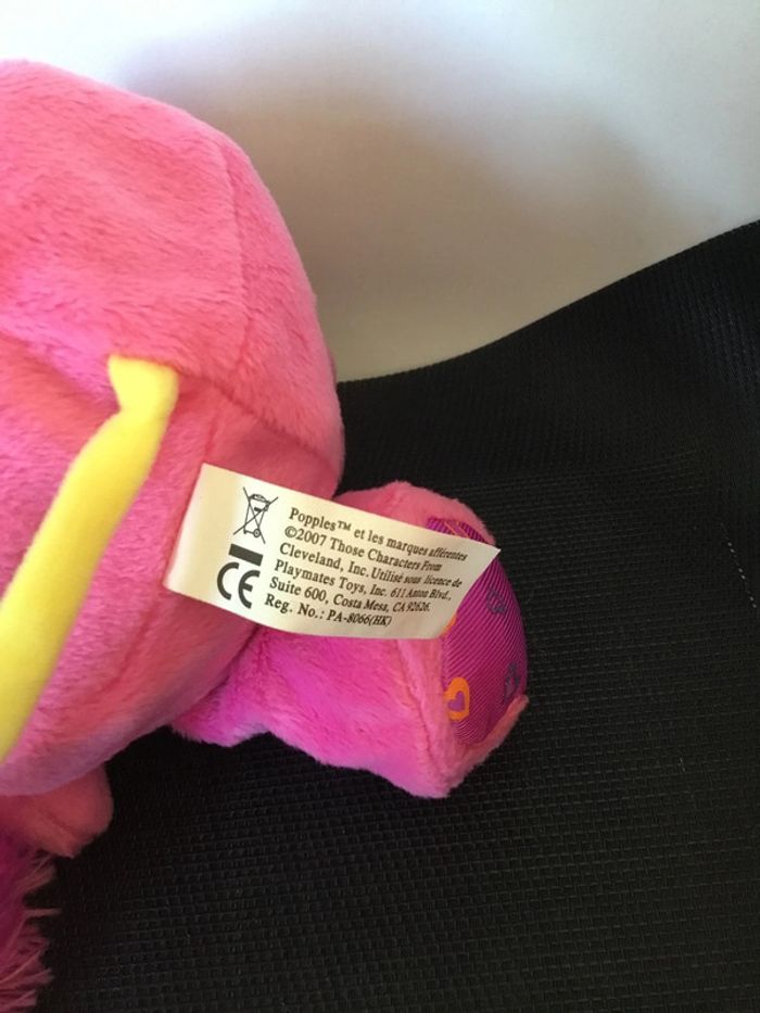 Peluche Popples rose kissy popp sonore 2007 en bon état - photo numéro 4