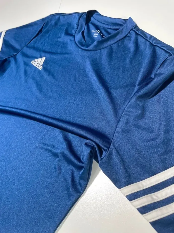 Adidas t-shirt blue white sports Climalite Mens M - photo numéro 5