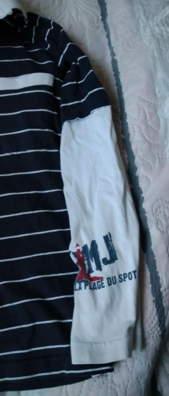 Polo effet 2 en 1 à rayures marine garçon 12 ans sergent major - photo numéro 6