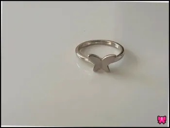 Bague papillon tendance femme en acier inoxydable