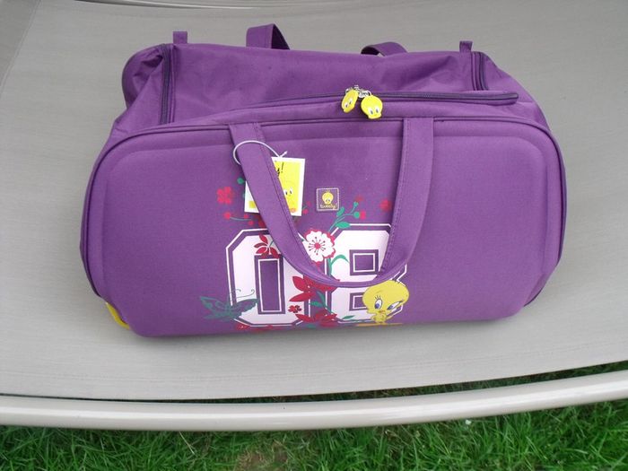 lot sac de voyage valise Titi Tweety Neuve Rose Mauve Fille - photo numéro 6