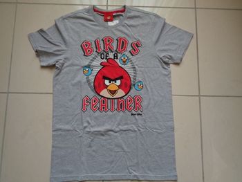 Tee shirt neuf gris Angry birds en M