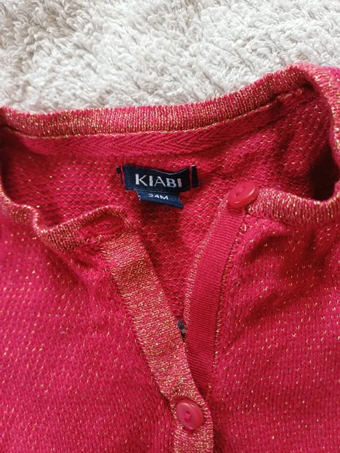 Gilet fushia et doré 24 mois - photo numéro 2