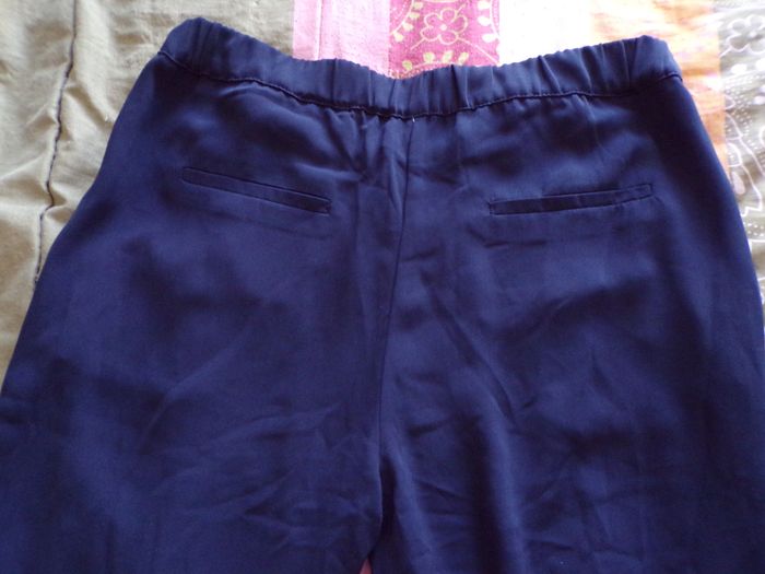 Pantalon marine à bandes prunes T40 - photo numéro 4