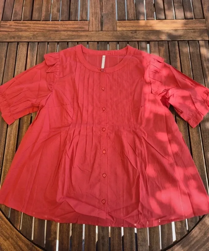 Blouse rouge Blancheporte Neuve T.38 - photo numéro 4