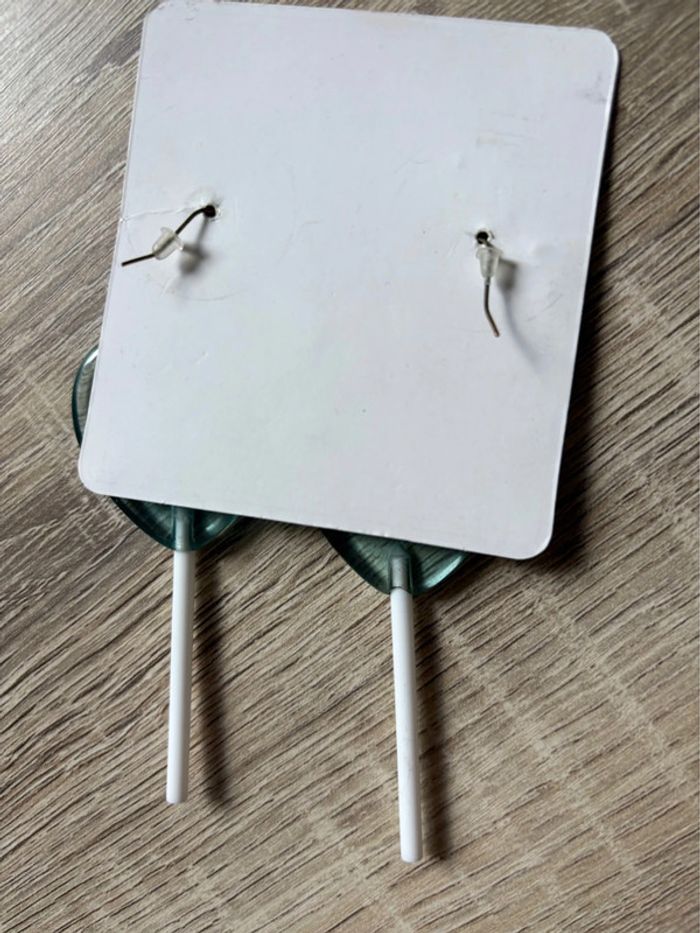 Boucles d’oreilles sucettes cœur bleu turquoise Shein - photo numéro 2