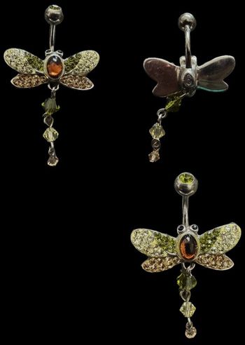 Libellule Swarovski bijou nombril