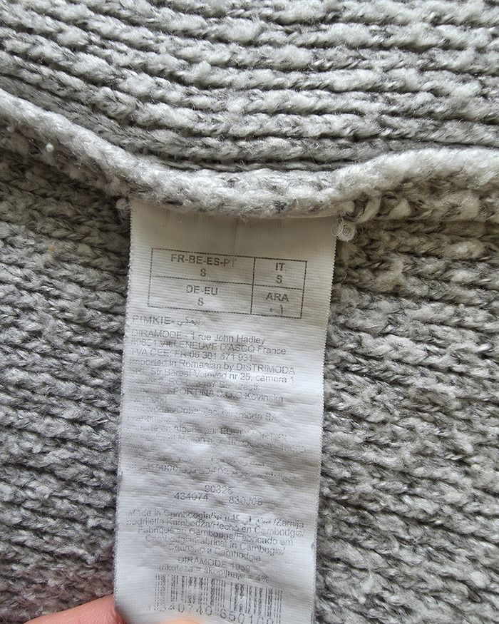 Pimkie Gilet Long Maille Gris Bon état S - photo numéro 5