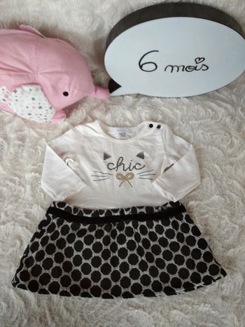 Robe manches longues Fille 6 mois Chic chat Absorba