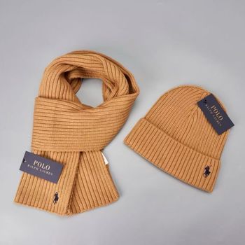 Set écharpe et bonnet Ralph Lauren  marron/ Neuf 
