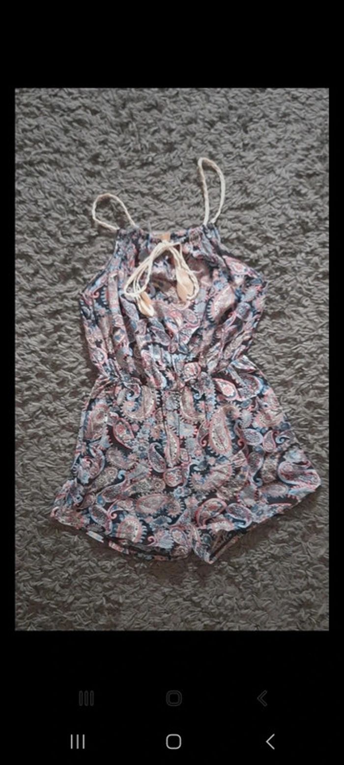 Combinaison short fluide imprimé