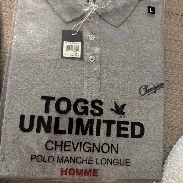 Lit deux polos manches longues chevignon neuf - photo numéro 3