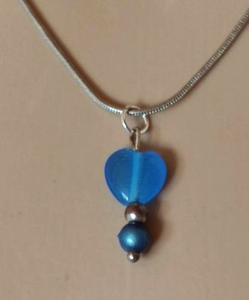 Pendentif cœur bleu vintage