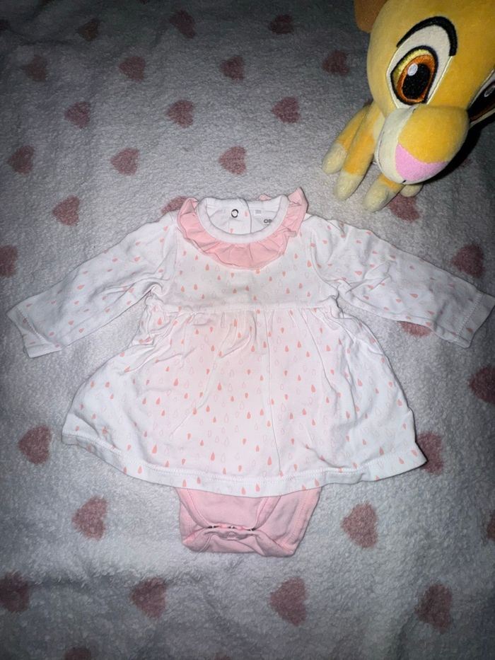 Robe body rose et blanche