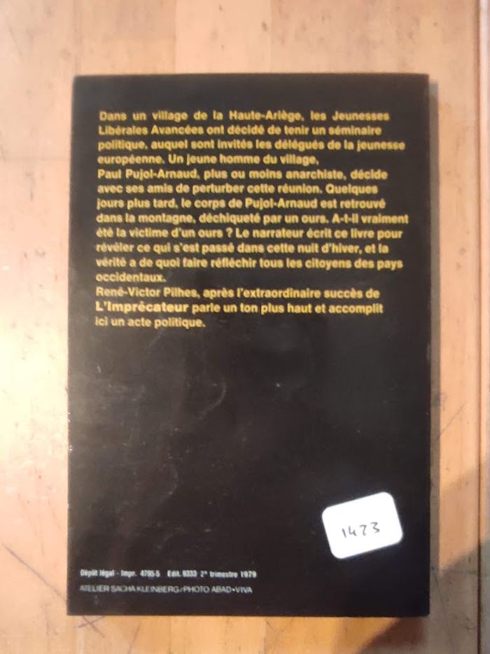 La bête René-Victor Pilhes Livre de Poche 1979 - photo numéro 3