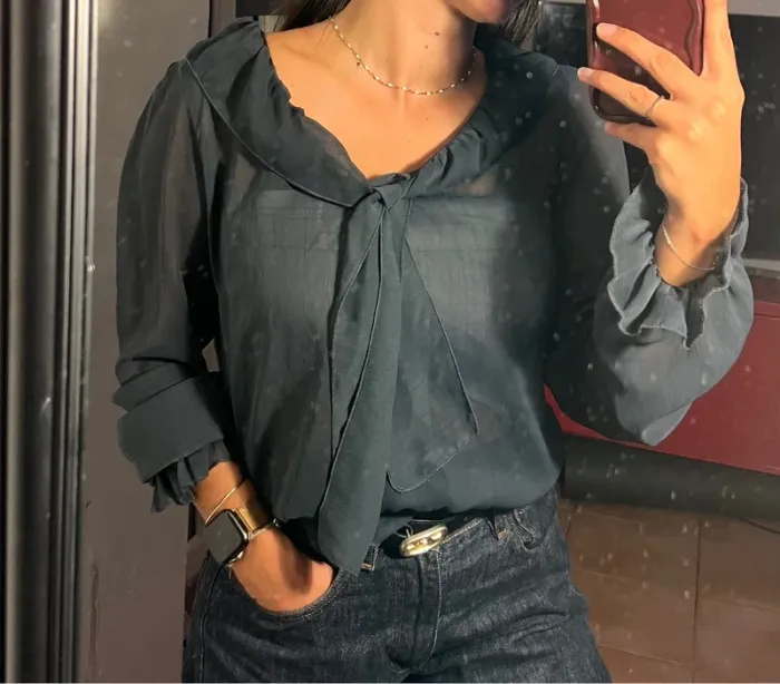 Blouse vintage parisienne - taille 2 (M/L) - quasi neuve