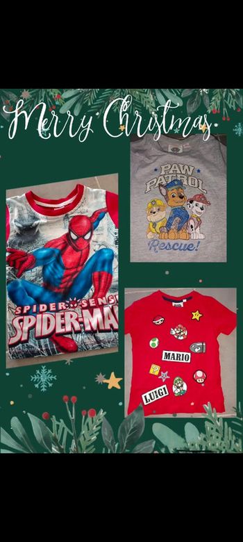 Lot de 3 Tee-shirts Licence Super Mario, Paw patrol, Spiderman en 5 ans