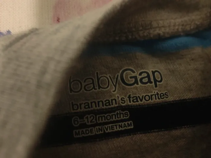 T-shirt Gap Kids rayé bleu et gris 12 mois - photo numéro 2