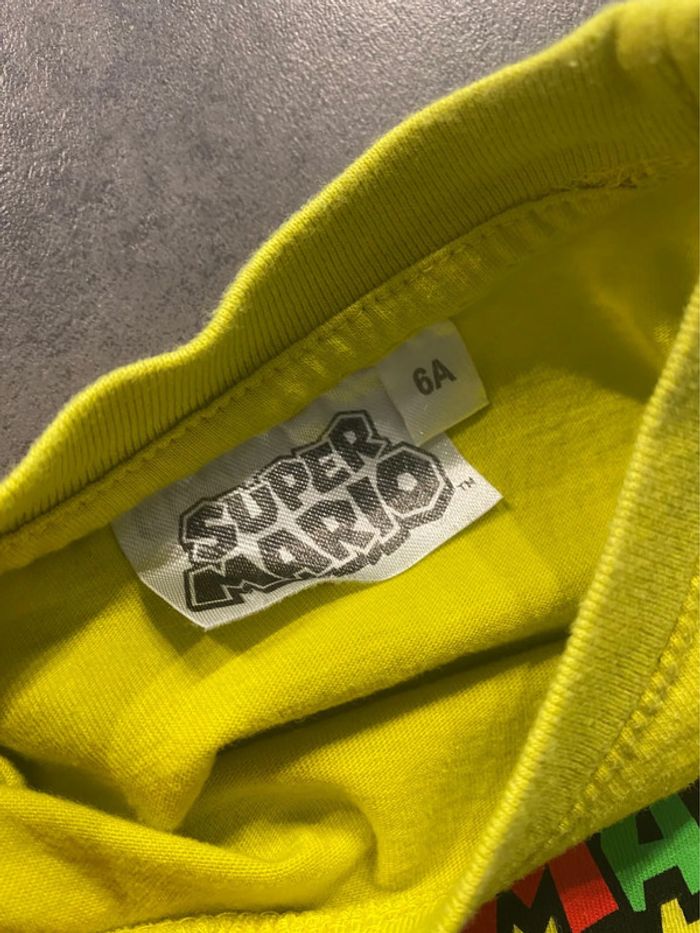 T-shirt jaune Super Mario La Halle taille 6 ans - photo numéro 2