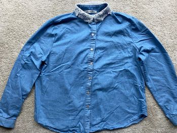 Chemisier / chemise Ema Blue’s col dentelle🌻