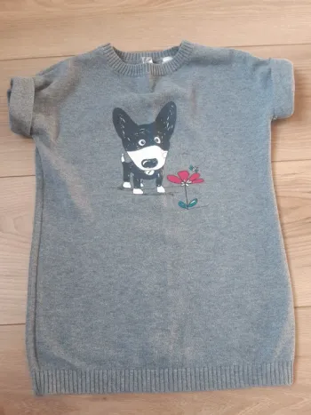 Jolie robe pull chien fleur