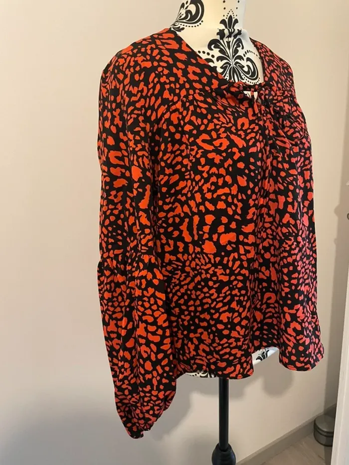 Blouse Vera & Lucy - Neuf - Imprimé léopard rouge/noir - Taille S 🐆 - photo numéro 4