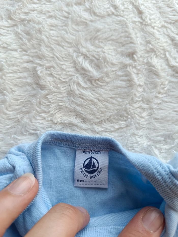 Lot de 2 bodies manches longues Garçon 6 mois Ours Petit bateau 100% coton - photo numéro 15