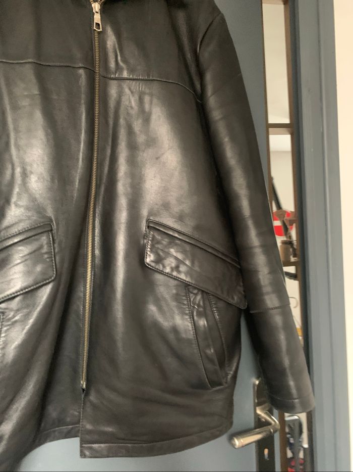 Manteau cuir noir taille 50 devred - photo numéro 5