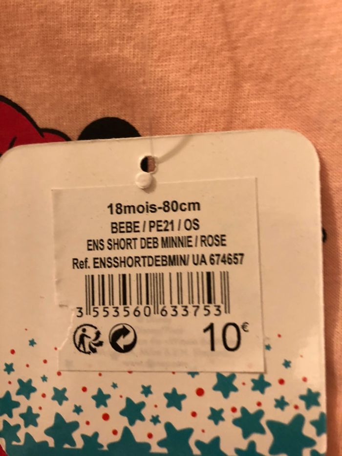 Ensemble short et tee shirt fille Minnie neuf - photo numéro 5