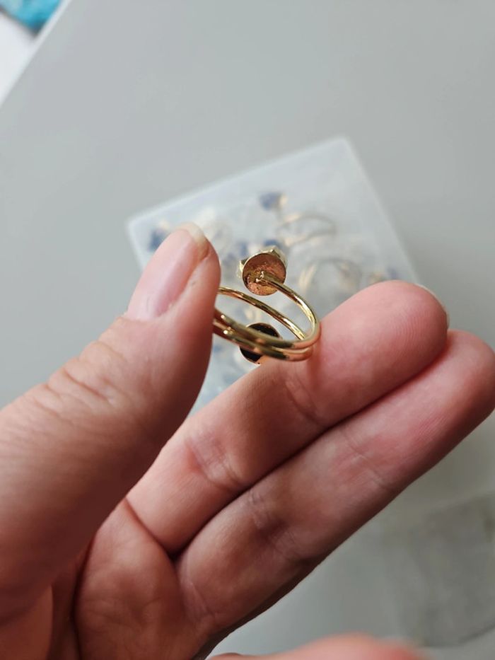 Bague ajustable Améthyste doré - photo numéro 3