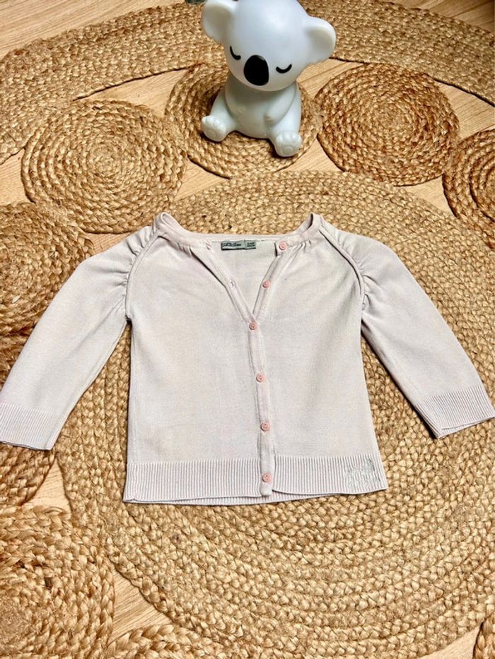 Ravissant gilet cardigan rose clair TAO taille 2 ans 24 mois