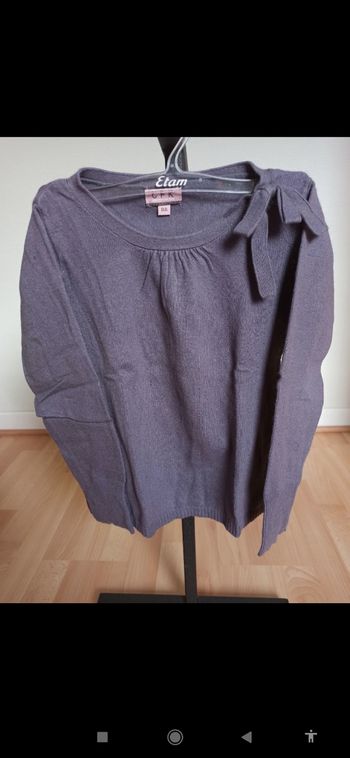 Pull violet 8 ans CFK noeudpull