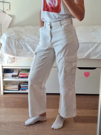 Jean pantalon cargo blanc H&M S 36