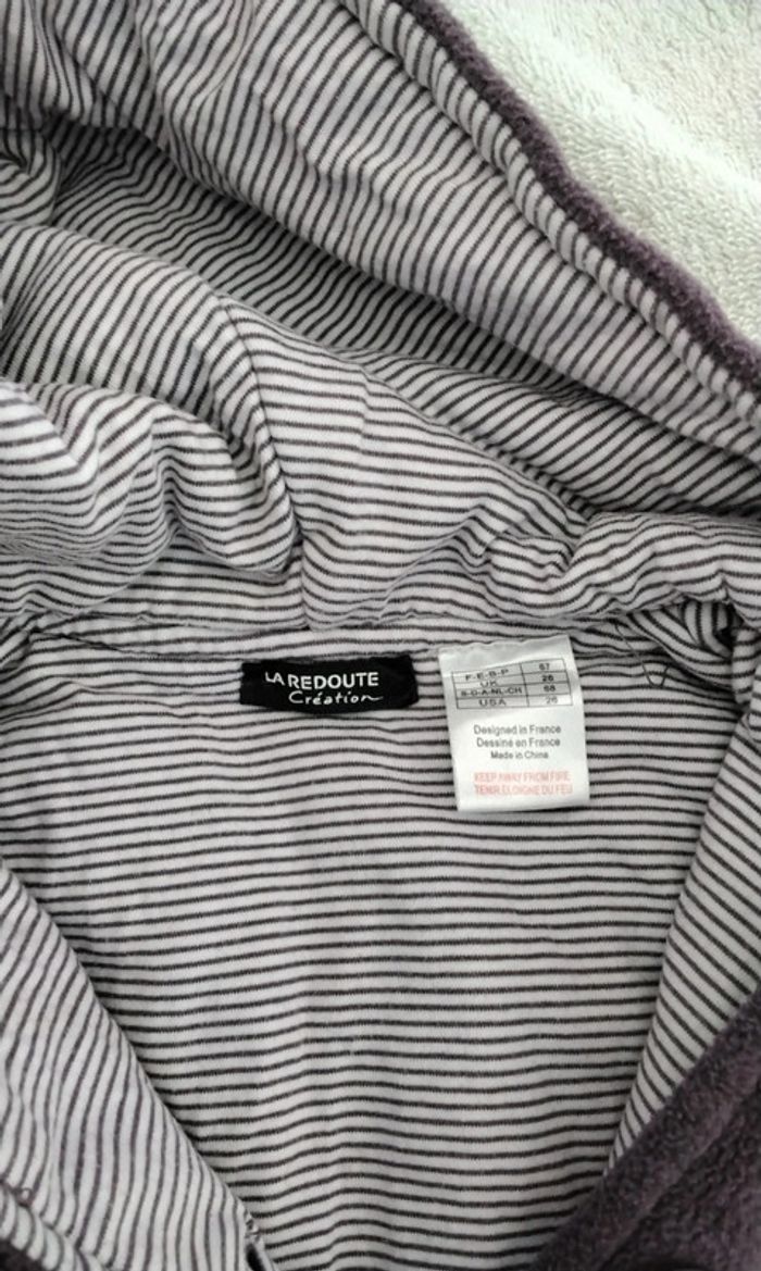 Polaire à capuche, mauve, boutons, La Redoute Création, 67 cm - photo numéro 4