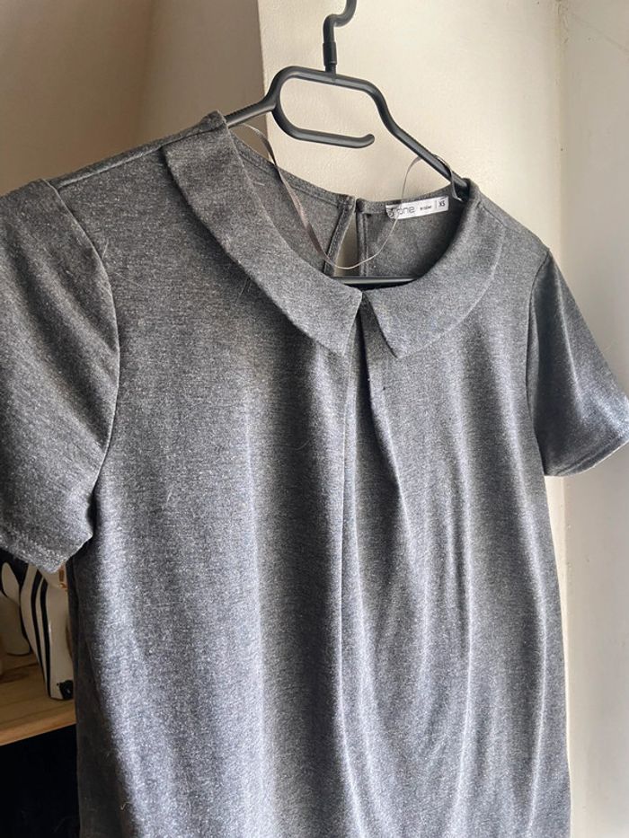 T-shirt gris col Claudine - photo numéro 2