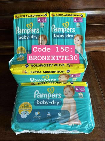 Couche taille 4+ Pampers : 160 couches