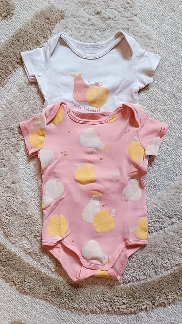 Lot de 2 bodies 18 mois thème fruits
