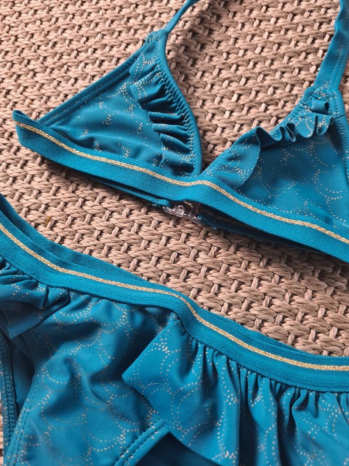 Maillot de bain 2 pièces turquoise - 3 ans - photo numéro 2