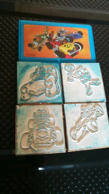 4tampons encreur avec tampon disney