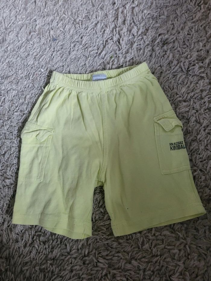Short garçon taille 24 mois kimbaloo jaune vert