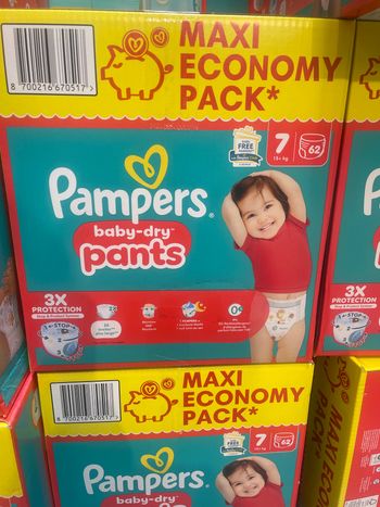 Deux pack de couches Pampers économique taille 7cullote