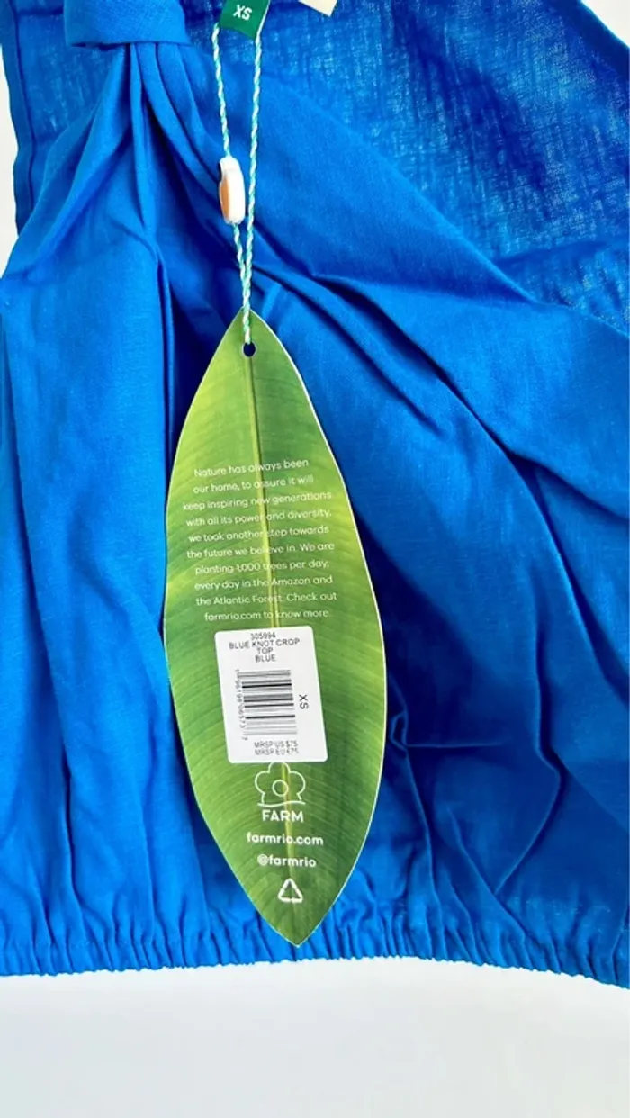Crop top bleu FARM Rio – Taille XS - photo numéro 4
