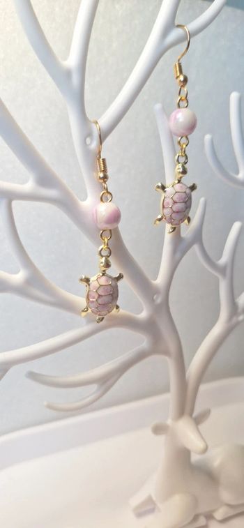 Boucles d'oreilles tortues rose