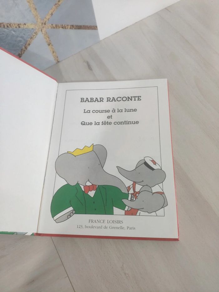 Livre vintage rétro Babar raconte la course à la lune la fête continue 1991 - photo numéro 5